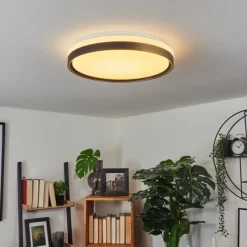 hofstein Plafonnier Buris LED Noir, Blanc, 1 lumière, Télécommandes