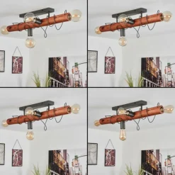 Luminaires Scandinaves-hofstein Plafonnier Burruyaco Gris, Écru, 4 lumières