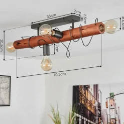 Luminaires Scandinaves-hofstein Plafonnier Burruyaco Gris, Écru, 4 lumières