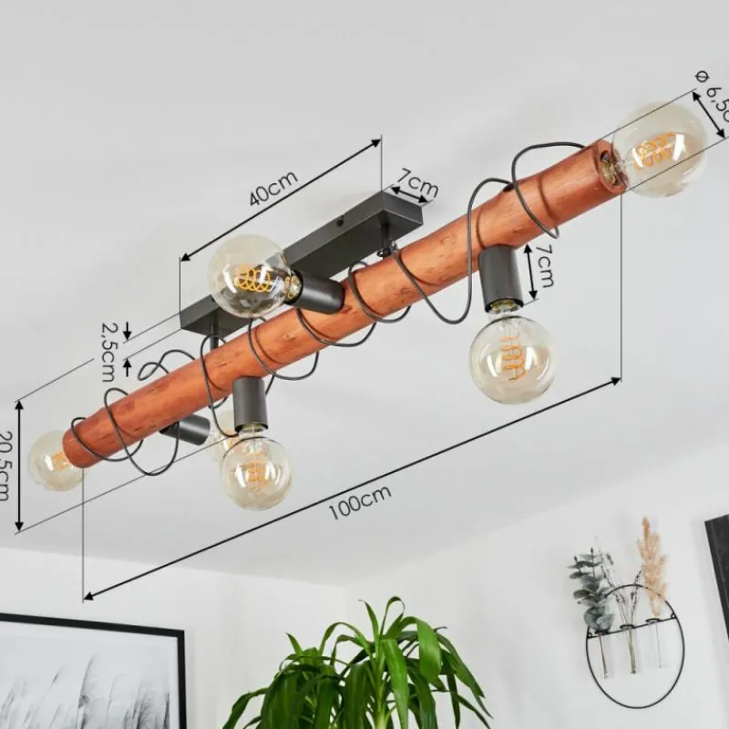 Luminaires Scandinaves-hofstein Plafonnier Burruyaco Gris, Écru, 6 lumières