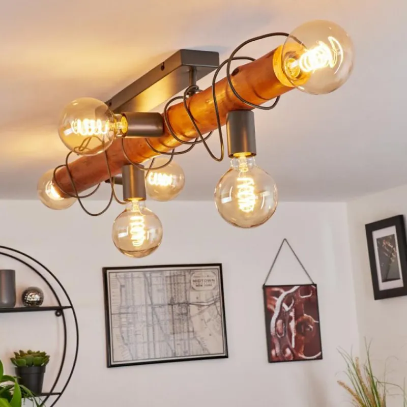 Luminaires Scandinaves-hofstein Plafonnier Burruyaco Gris, Écru, 6 lumières