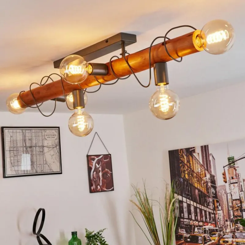 Luminaires Scandinaves-hofstein Plafonnier Burruyaco Gris, Écru, 6 lumières