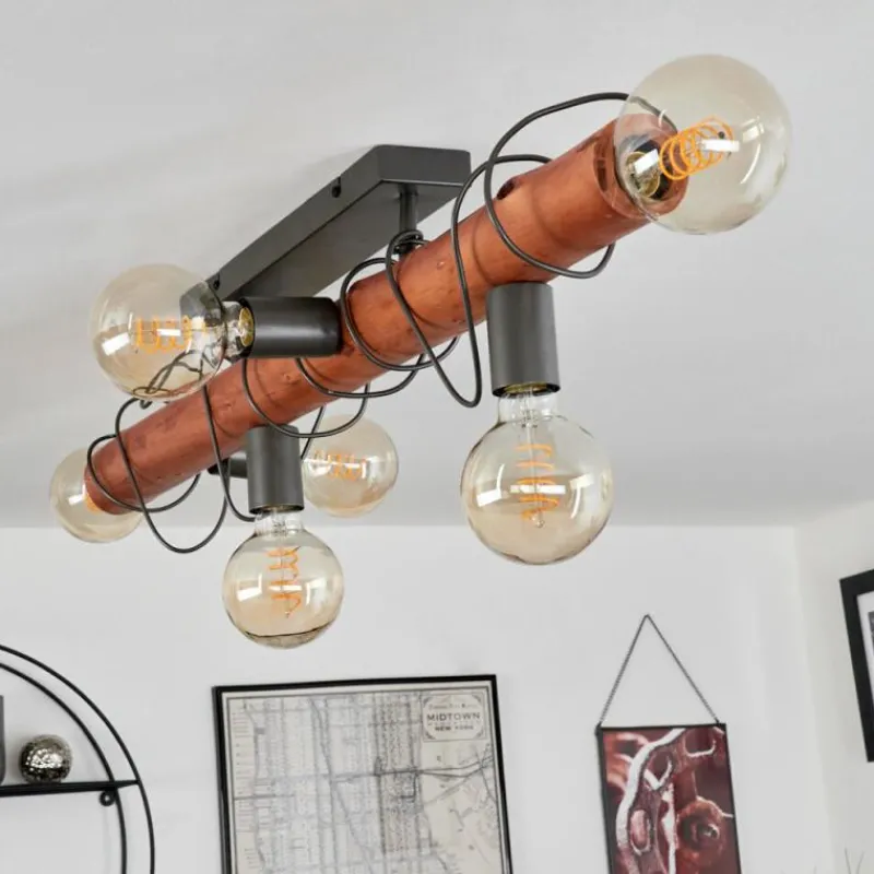 Luminaires Scandinaves-hofstein Plafonnier Burruyaco Gris, Écru, 6 lumières