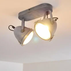 hofstein Plafonnier Butikon Gris, 2 lumières