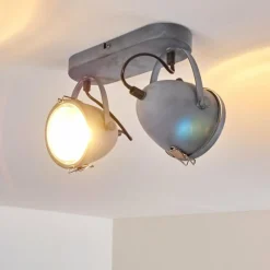 hofstein Plafonnier Butikon Gris, 2 lumières