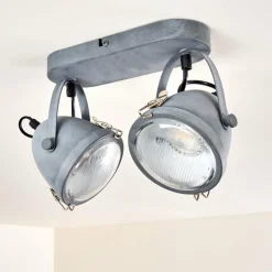 hofstein Plafonnier Butikon Gris, 2 lumières