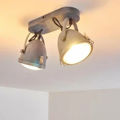 hofstein Plafonnier Butikon Gris, 2 lumières