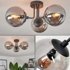 hofstein Plafonnier Cabalonga Noir, 3 lumières