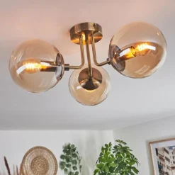 hofstein Plafonnier Cabalonga Vieux laiton, 3 lumières