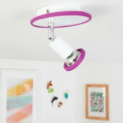hofstein Plafonnier Cabri LED Chrome, Lila, Blanc, 1 lumière
