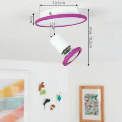 hofstein Plafonnier Cabri LED Chrome, Lila, Blanc, 1 lumière