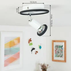 hofstein Plafonnier Cabri LED Chrome, Noir, Blanc, 1 lumière