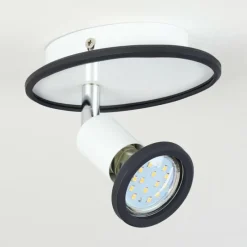 hofstein Plafonnier Cabri LED Chrome, Noir, Blanc, 1 lumière