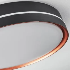 hofstein Plafonnier Cachalot LED Cuivre, Noir, 1 lumière, Télécommandes, Changeur de couleurs