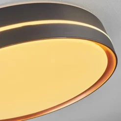 hofstein Plafonnier Cachalot LED Cuivre, Noir, 1 lumière, Télécommandes, Changeur de couleurs