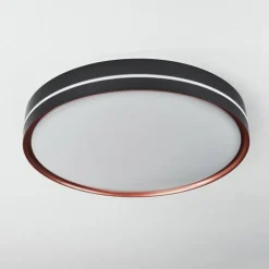 hofstein Plafonnier Cachalot LED Cuivre, Noir, 1 lumière, Télécommandes, Changeur de couleurs