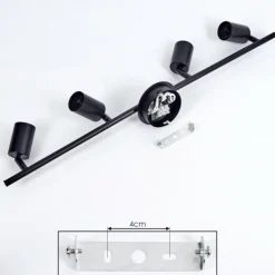 Lampes Vintages & Rétros-hofstein Plafonnier Cacoq Noir, 4 lumières