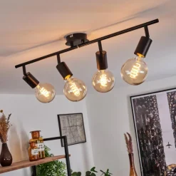 Lampes Vintages & Rétros-hofstein Plafonnier Cacoq Noir, 4 lumières