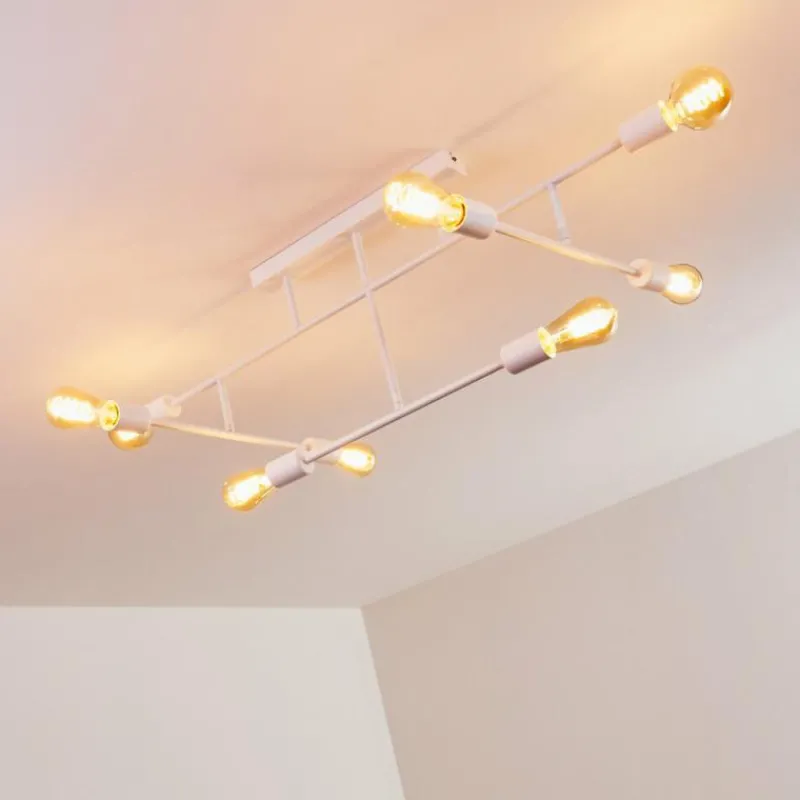 hofstein Plafonnier Cahaba Blanc, 8 lumières* Plafonniers
