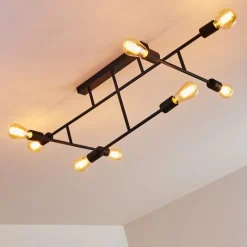 hofstein Plafonnier Cahaba Noir, 8 lumières