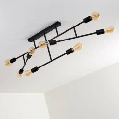 hofstein Plafonnier Cahaba Noir, 8 lumières