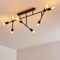 hofstein Plafonnier Cahaba Noir, 8 lumières