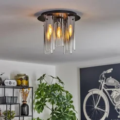 hofstein Plafonnier Caimitte Noir, 5 lumières