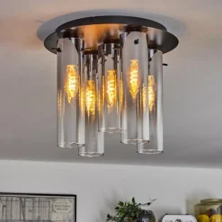 hofstein Plafonnier Caimitte Noir, 5 lumières