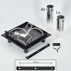 hofstein Plafonnier Caimitte Noir, 5 lumières