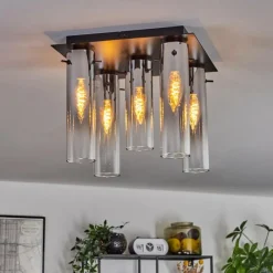 hofstein Plafonnier Caimitte Noir, 5 lumières