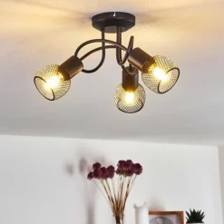 Lampes Vintages & Rétros-hofstein Plafonnier Cairns Noir, 3 lumières