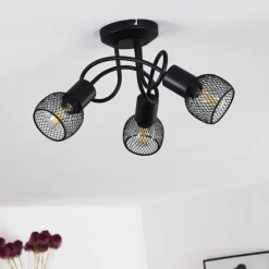 Lampes Vintages & Rétros-hofstein Plafonnier Cairns Noir, 3 lumières