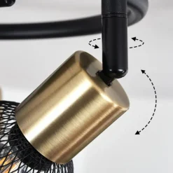 Lampes Vintages & Rétros-hofstein Plafonnier Cairns Vieux laiton, Noir, 3 lumières