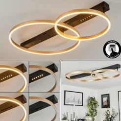 Lampes Dorées-hofstein Plafonnier Cajean LED Noir, 1 lumière