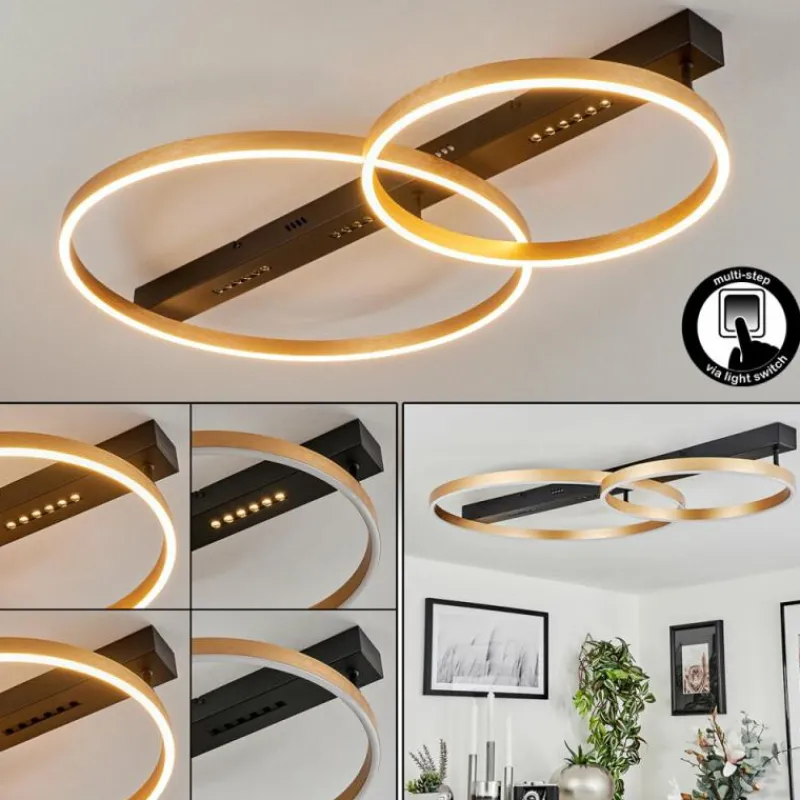 Lampes Dorées-hofstein Plafonnier Cajean LED Noir, 1 lumière