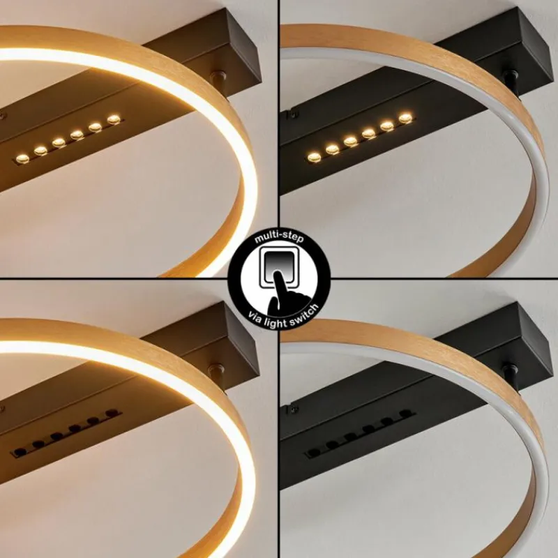 Lampes Dorées-hofstein Plafonnier Cajean LED Noir, 1 lumière