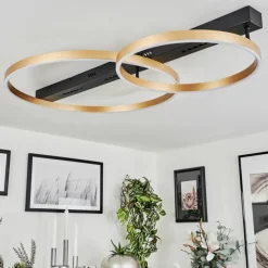 Lampes Dorées-hofstein Plafonnier Cajean LED Noir, 1 lumière