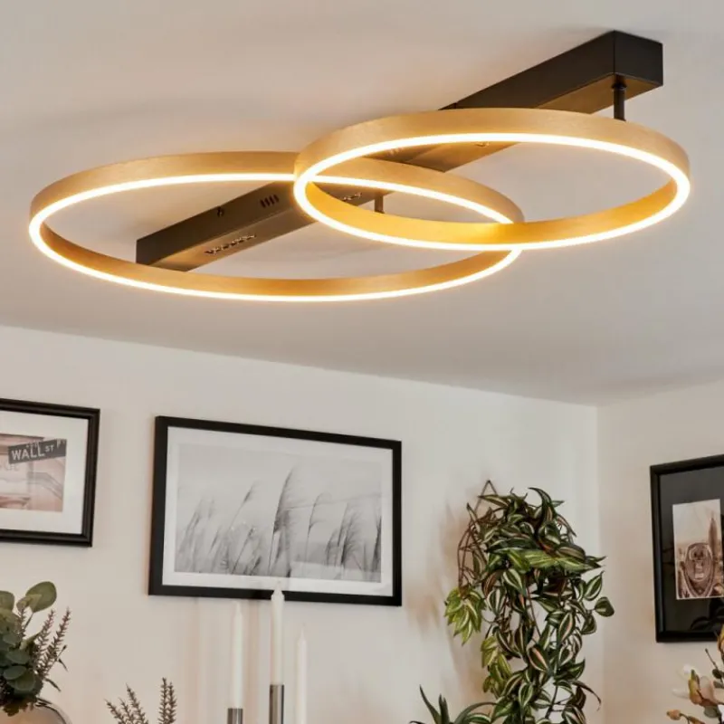 Lampes Dorées-hofstein Plafonnier Cajean LED Noir, 1 lumière