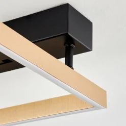 Lampes Dorées-hofstein Plafonnier Cajean LED Noir, 1 lumière