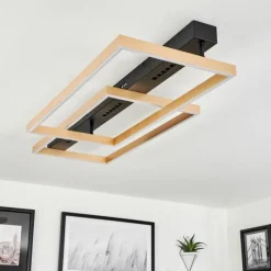 Lampes Dorées-hofstein Plafonnier Cajean LED Noir, 1 lumière