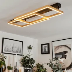 Lampes Dorées-hofstein Plafonnier Cajean LED Noir, 1 lumière