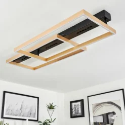 Lampes Dorées-hofstein Plafonnier Cajean LED Noir, 1 lumière