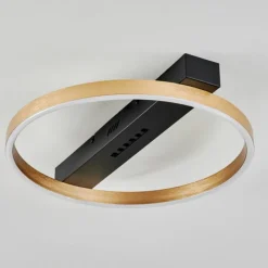 Lampes Dorées-hofstein Plafonnier Cajean LED Noir, 1 lumière