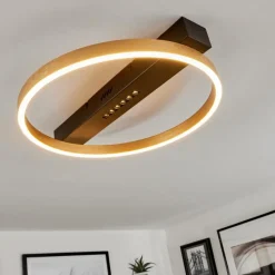 Lampes Dorées-hofstein Plafonnier Cajean LED Noir, 1 lumière