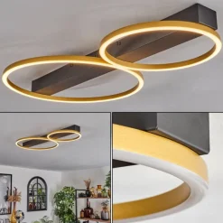 Lampes Dorées-hofstein Plafonnier Cajean LED Noir, 2 lumières