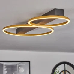 Lampes Dorées-hofstein Plafonnier Cajean LED Noir, 2 lumières