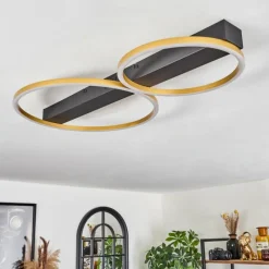 Lampes Dorées-hofstein Plafonnier Cajean LED Noir, 2 lumières