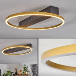 Lampes Art Déco-hofstein Plafonnier Cajean LED Noir, 1 lumière