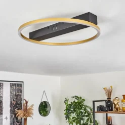 Lampes Art Déco-hofstein Plafonnier Cajean LED Noir, 1 lumière