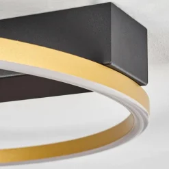 Lampes Art Déco-hofstein Plafonnier Cajean LED Noir, 1 lumière